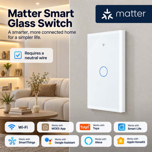 Matter WiFi Smart Touch Wall Switch