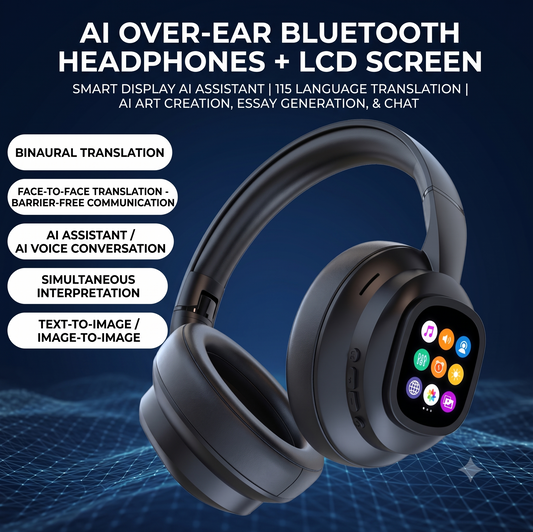 LCD Touchscreen AI Translation Bluetooth Headphones