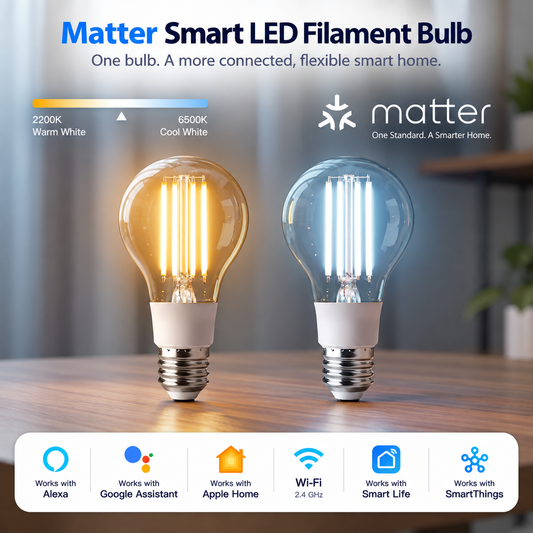 Matter WiFi Smart LED Bulb with Voice & App Control