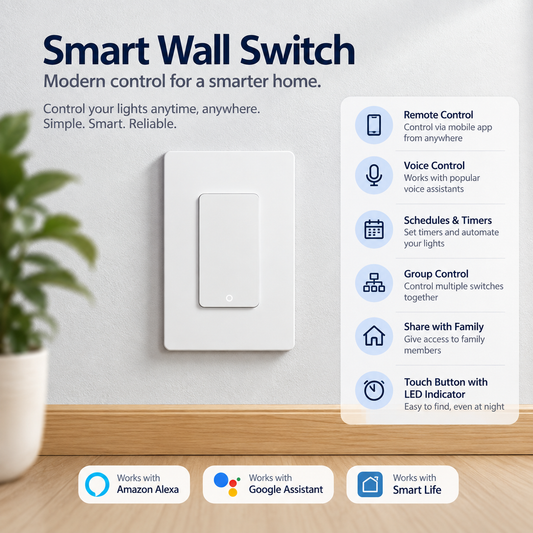 Smart WiFi Push Button Light Switch