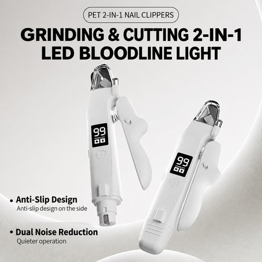 2-in-1 LED Cat Nail Grinder with Bloodline Safety Light