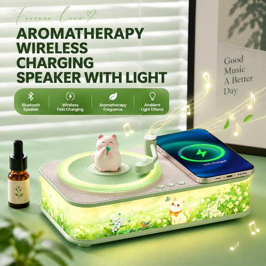Retro Bluetooth Speaker, Diffuser & Wireless Charger