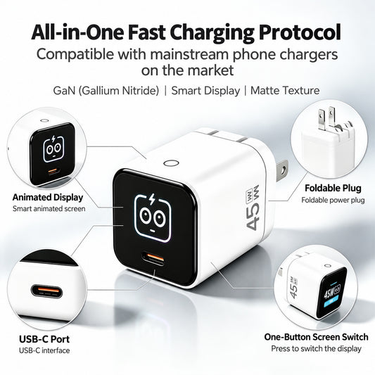 GaN charger with smart display