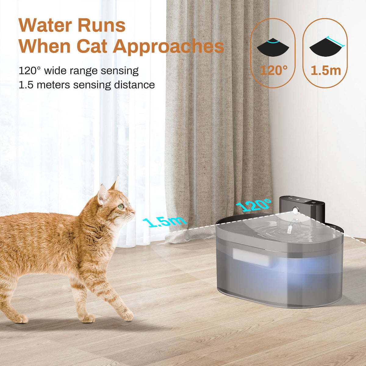 Smart Infrared-Sensing Pet Water Fountain