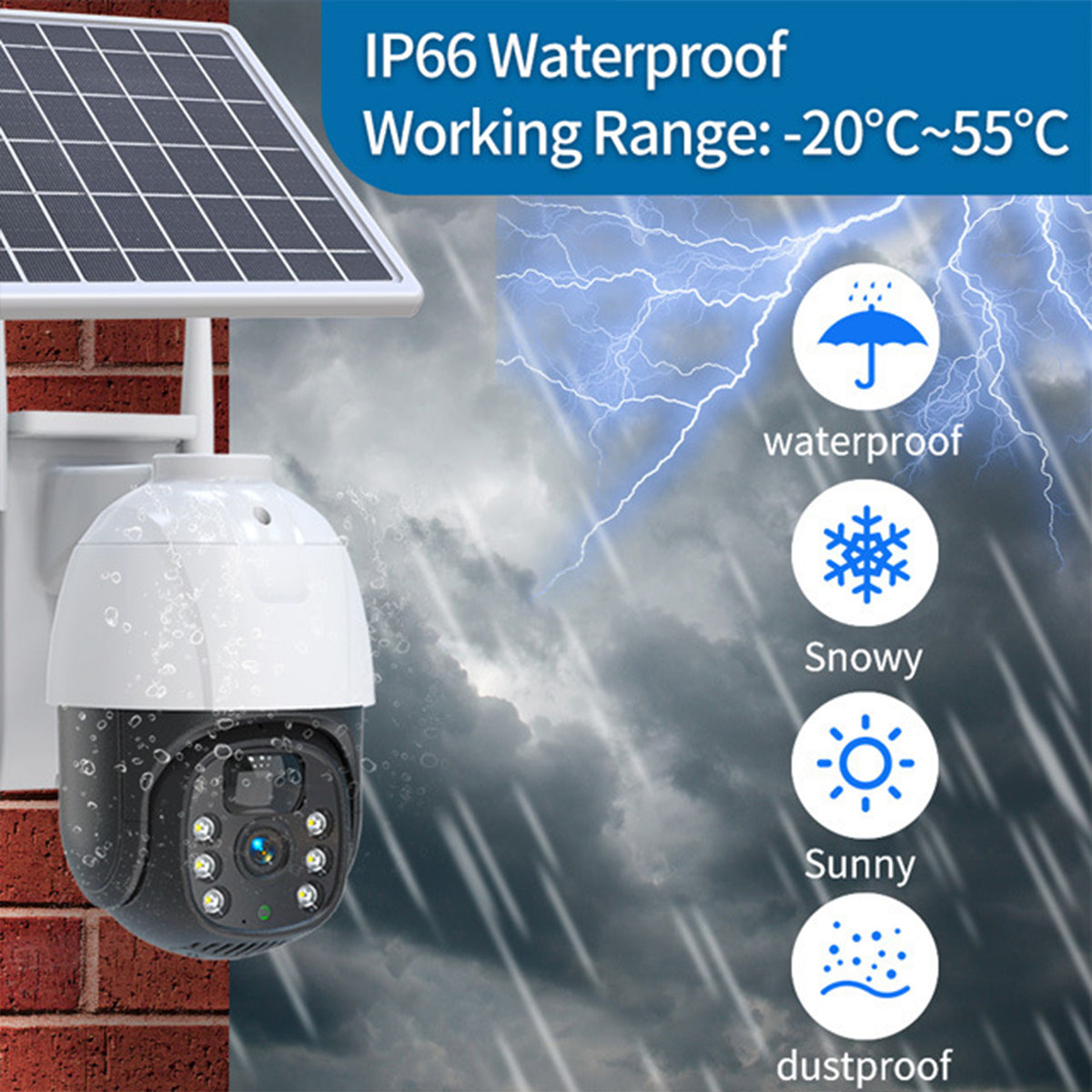 Solar-powered night-vision camera