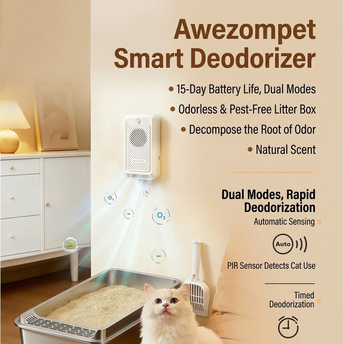 Smart Cat Litter Box Odor Eliminator