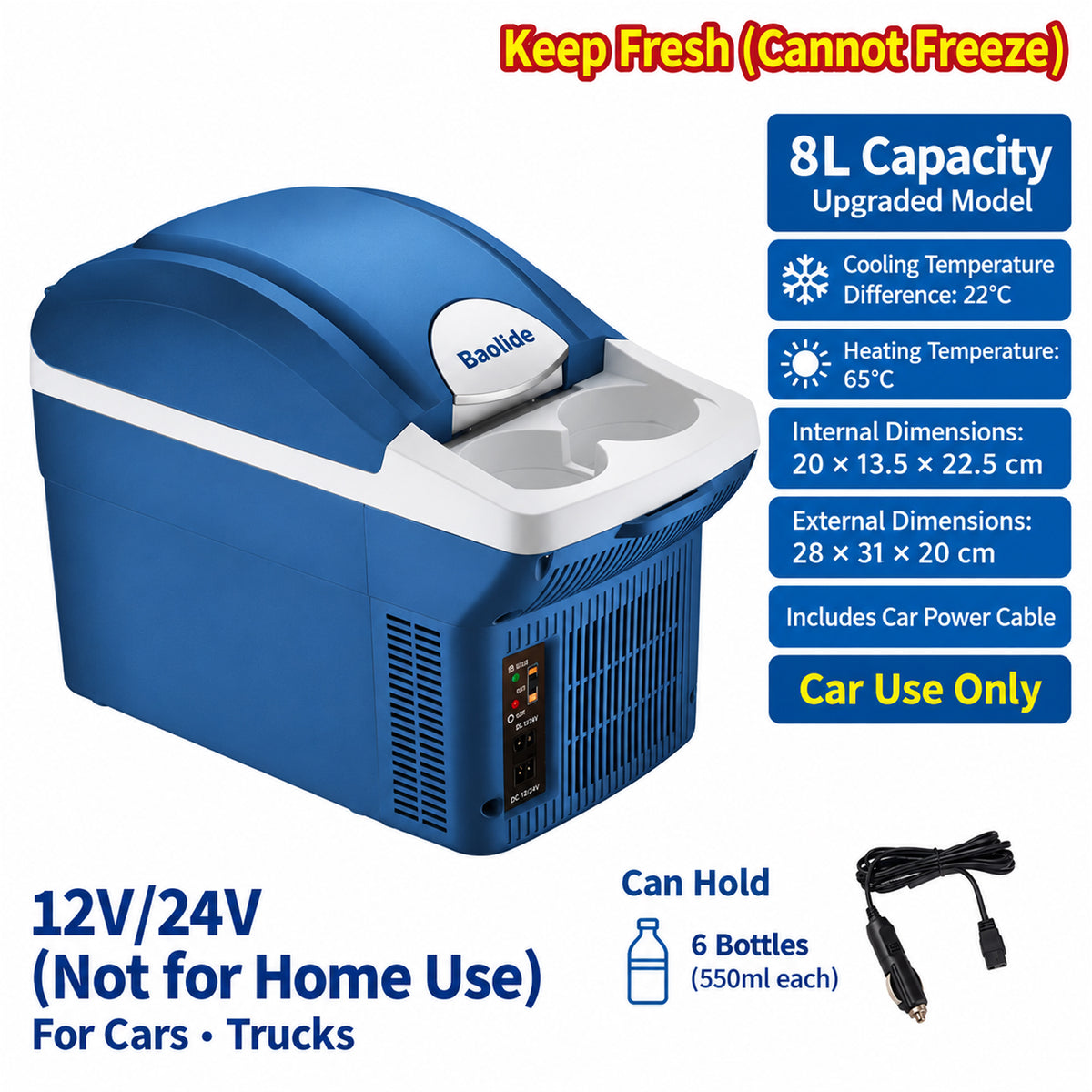 Portable Car Fridge (Heating & Cooling)