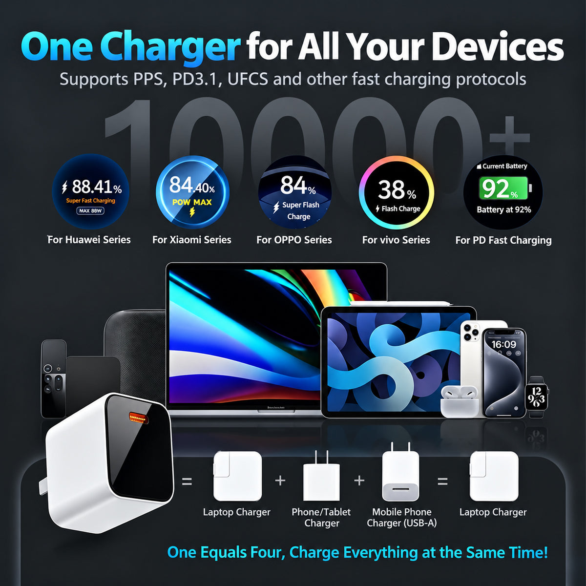 GaN charger with smart display