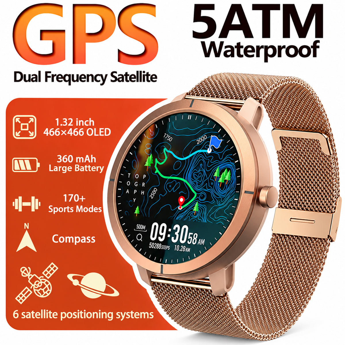 Smart GPS Sports and Health Watch