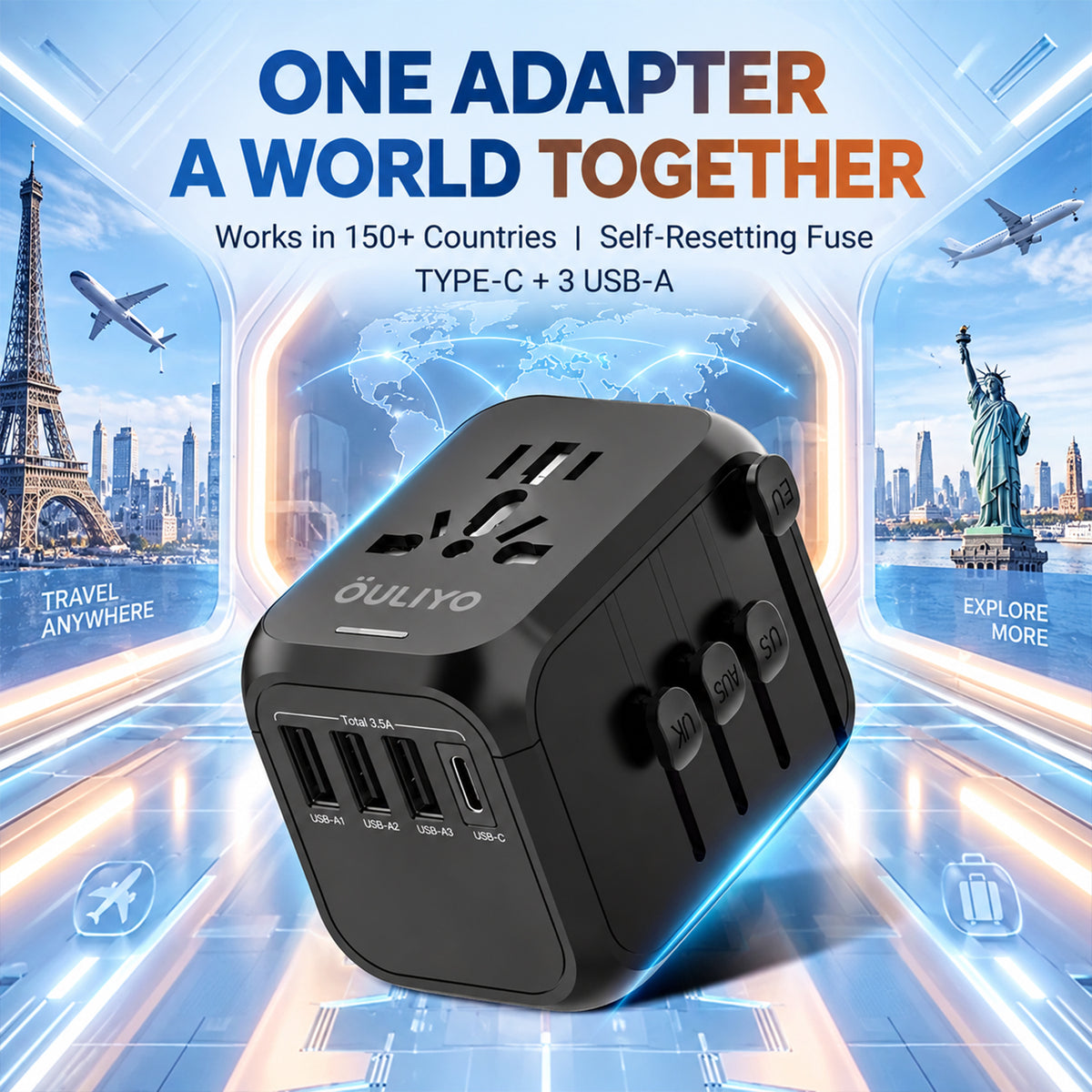 Multifunctional travel adapter