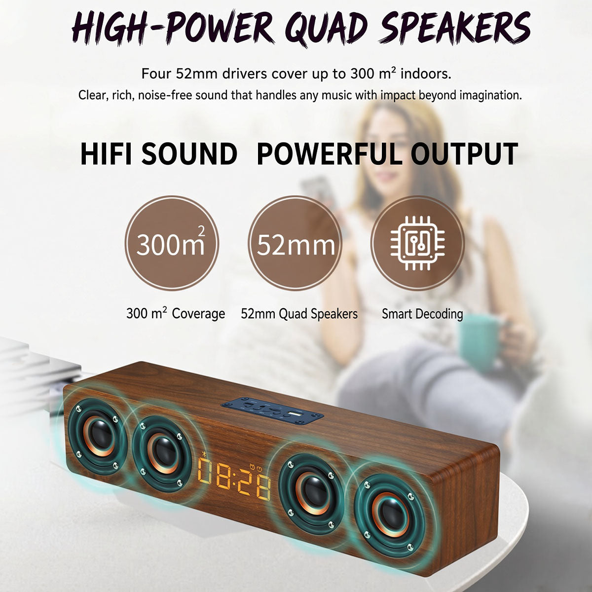 Portable AI Smart Bluetooth Speaker, Wireless Mini Speaker with TF Card Slot, Built‑in Battery for Home Outdoor Travel