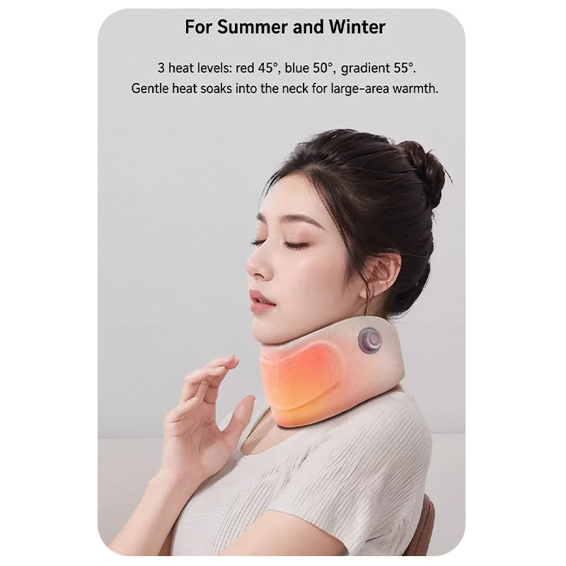 Smart Heating Neck Massager  5 Level Heat & Vibration Neck Pain Relief