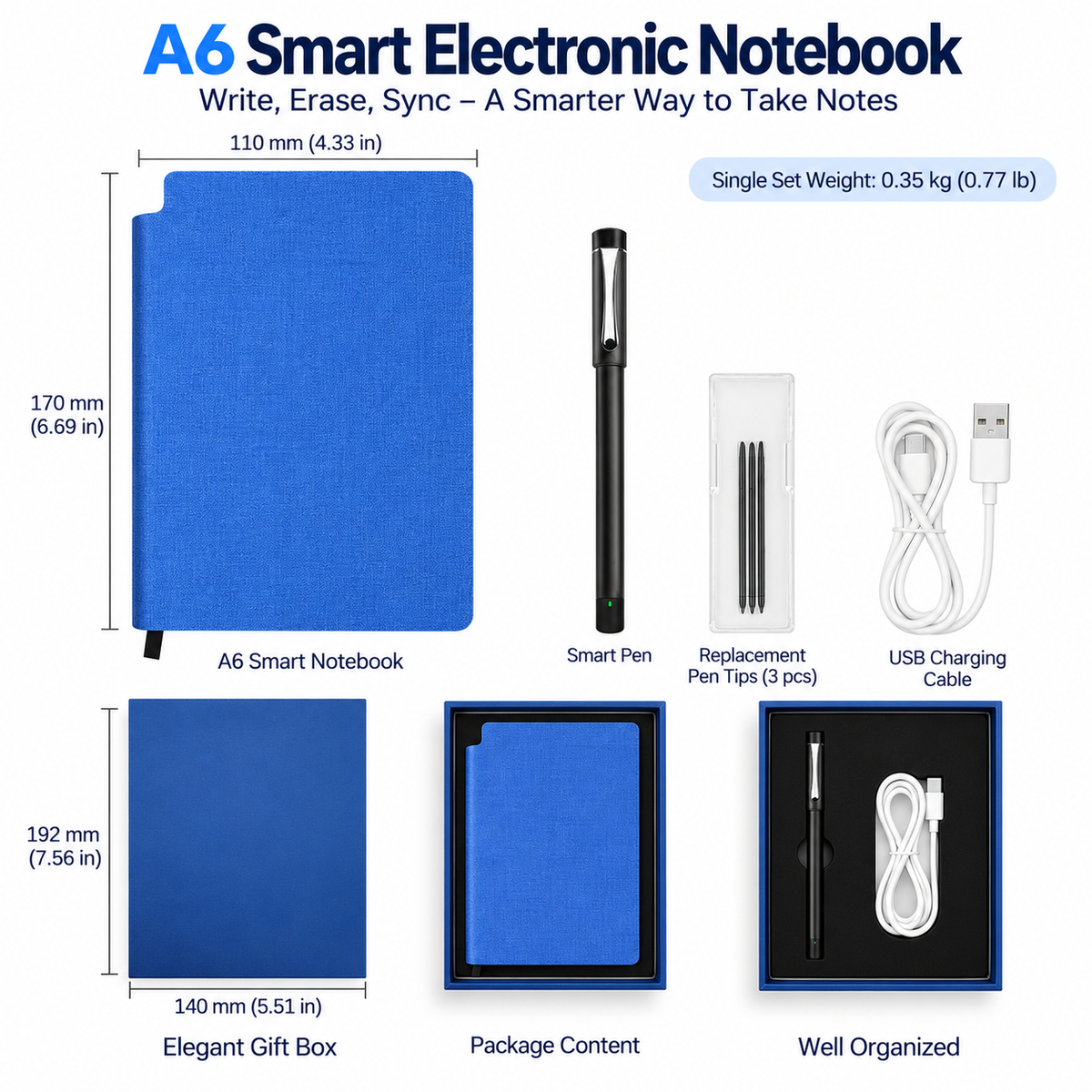 Smart Reusable Notebook with Handwriting Sync