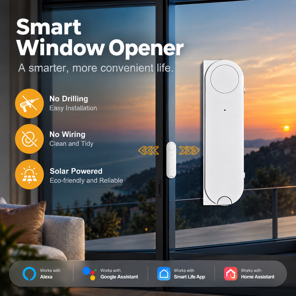 ZigBee Smart Solar Sliding Window Opener