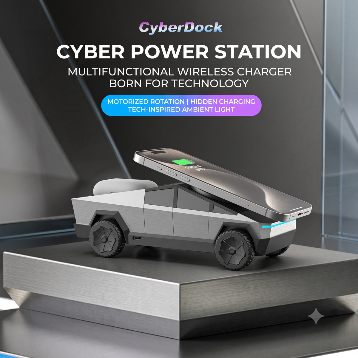 Cybertruck 3-in-1 Qi2 Magnetic Wireless Charger