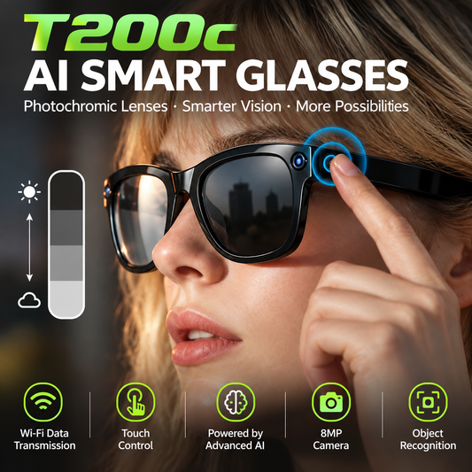 Photochromic AI Glasses with Camera & Translation