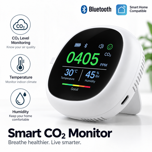 Smart Bluetooth CO2 Temperature Humidity Monitor