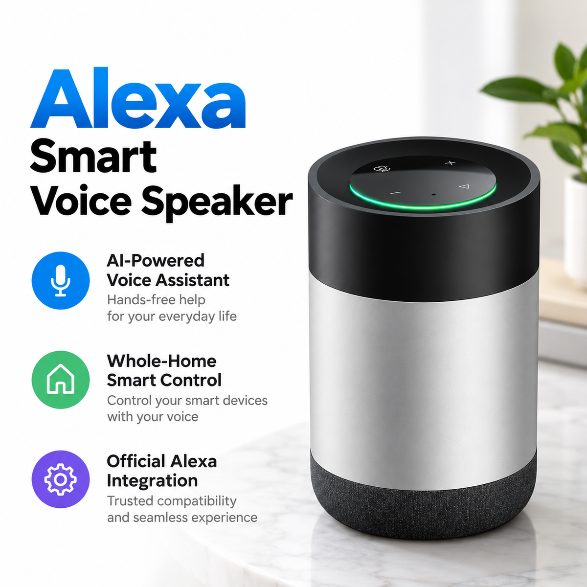Smart Home Hub Speaker with Alexa Voice Control