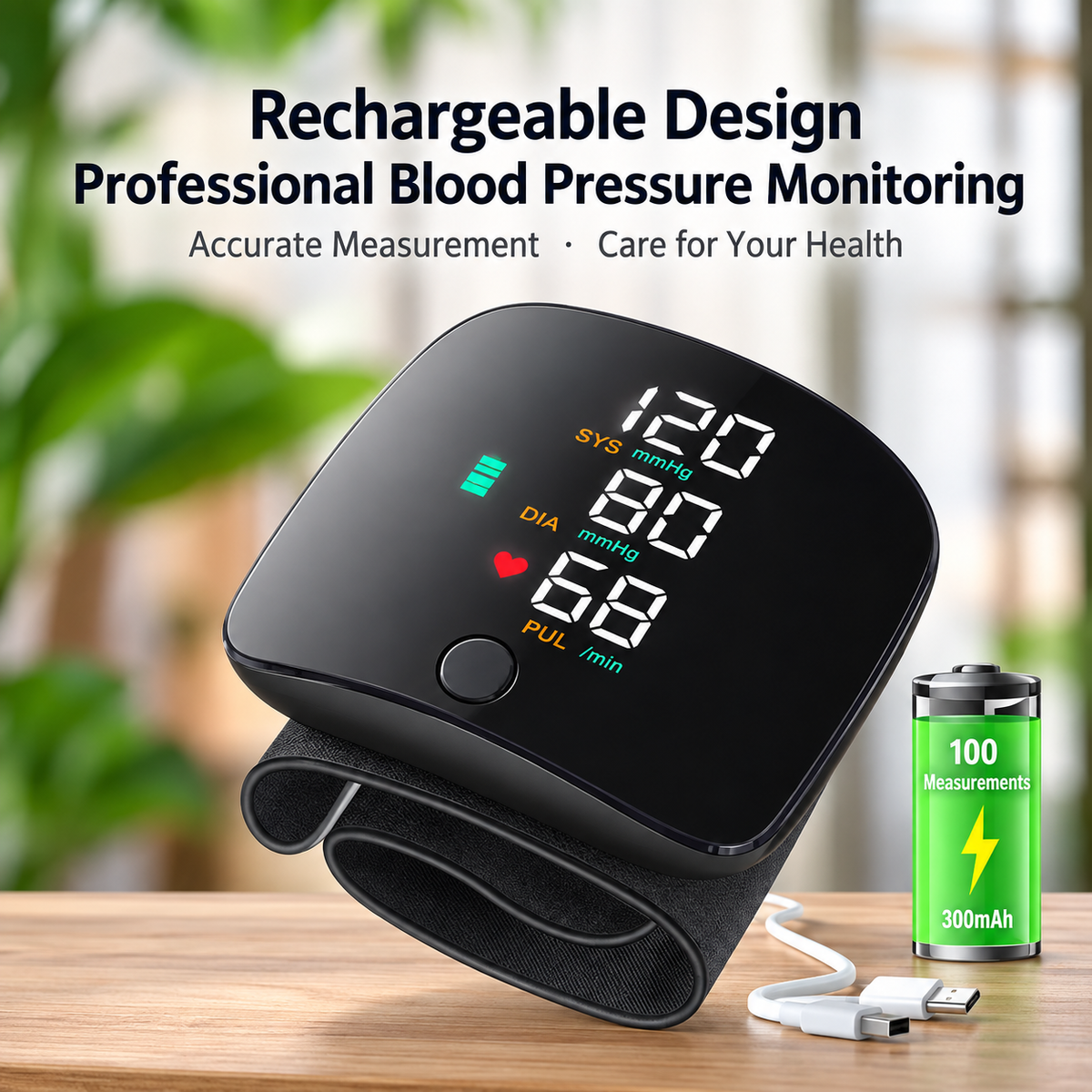 Digital Blood Pressure Monitor with Large Display