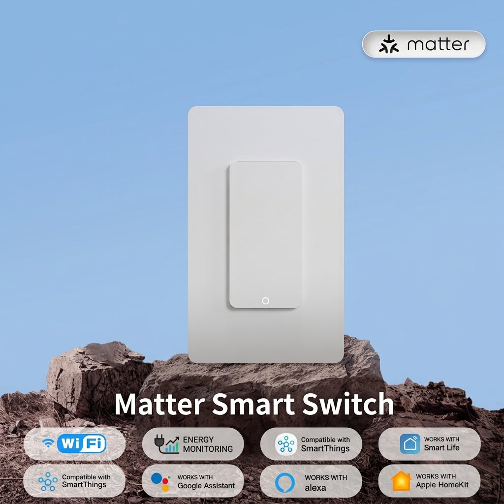 Matter Smart Light Switch, Push Button Wall Switch
