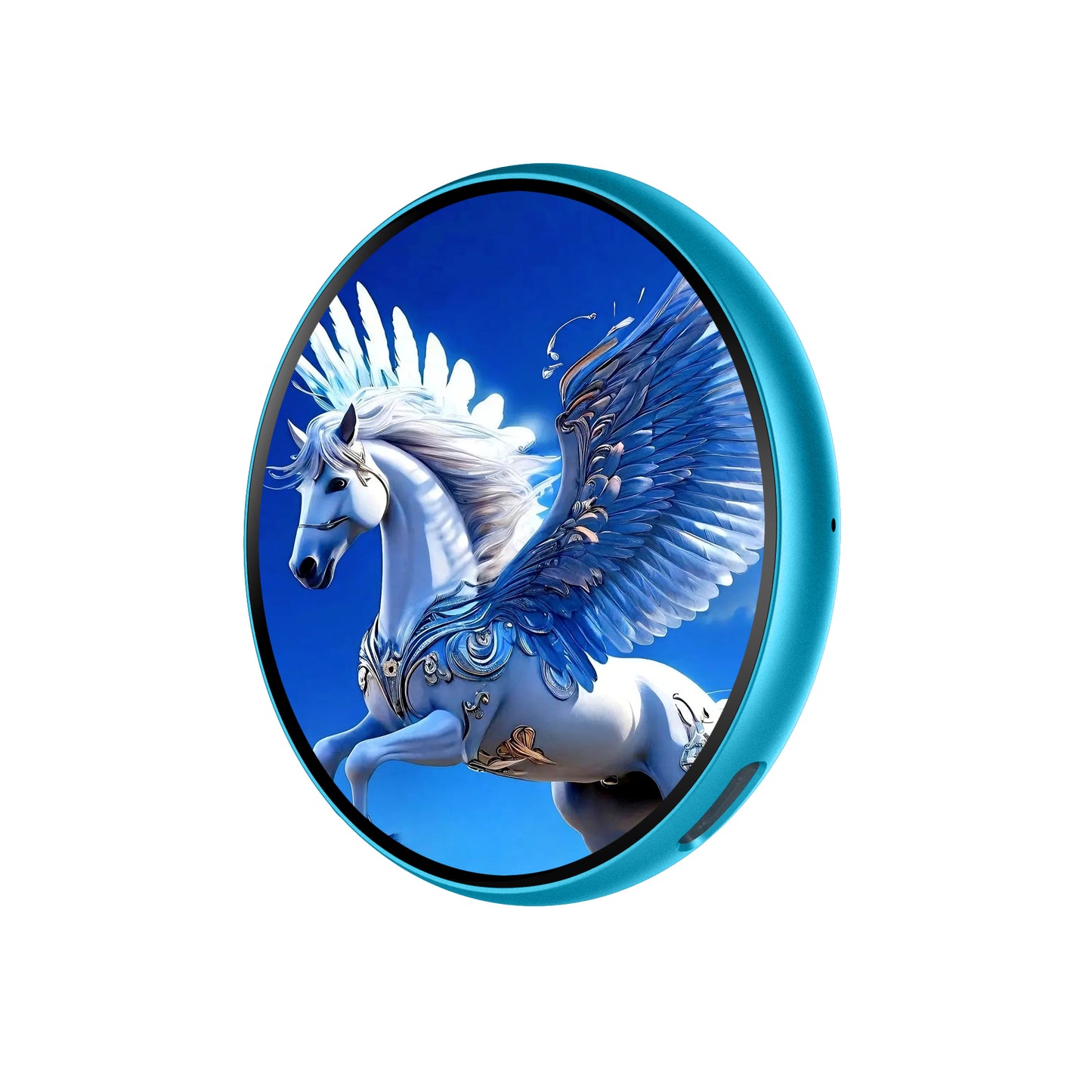 Portable Digital E‑Badge Customizable Picture Display Rechargeable Round E‑Badge for Collection & Gift