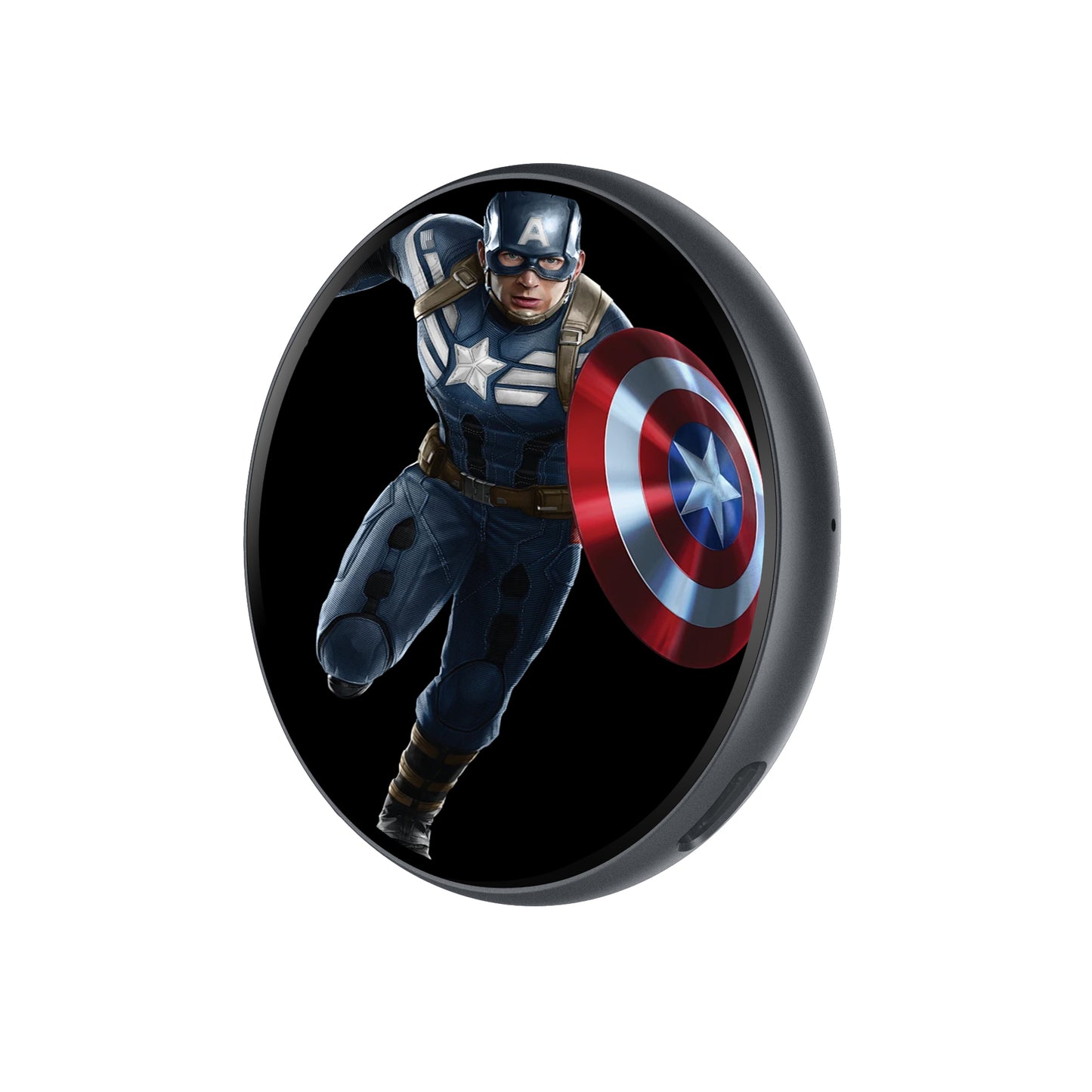 Portable Digital E‑Badge Customizable Picture Display Rechargeable Round E‑Badge for Collection & Gift