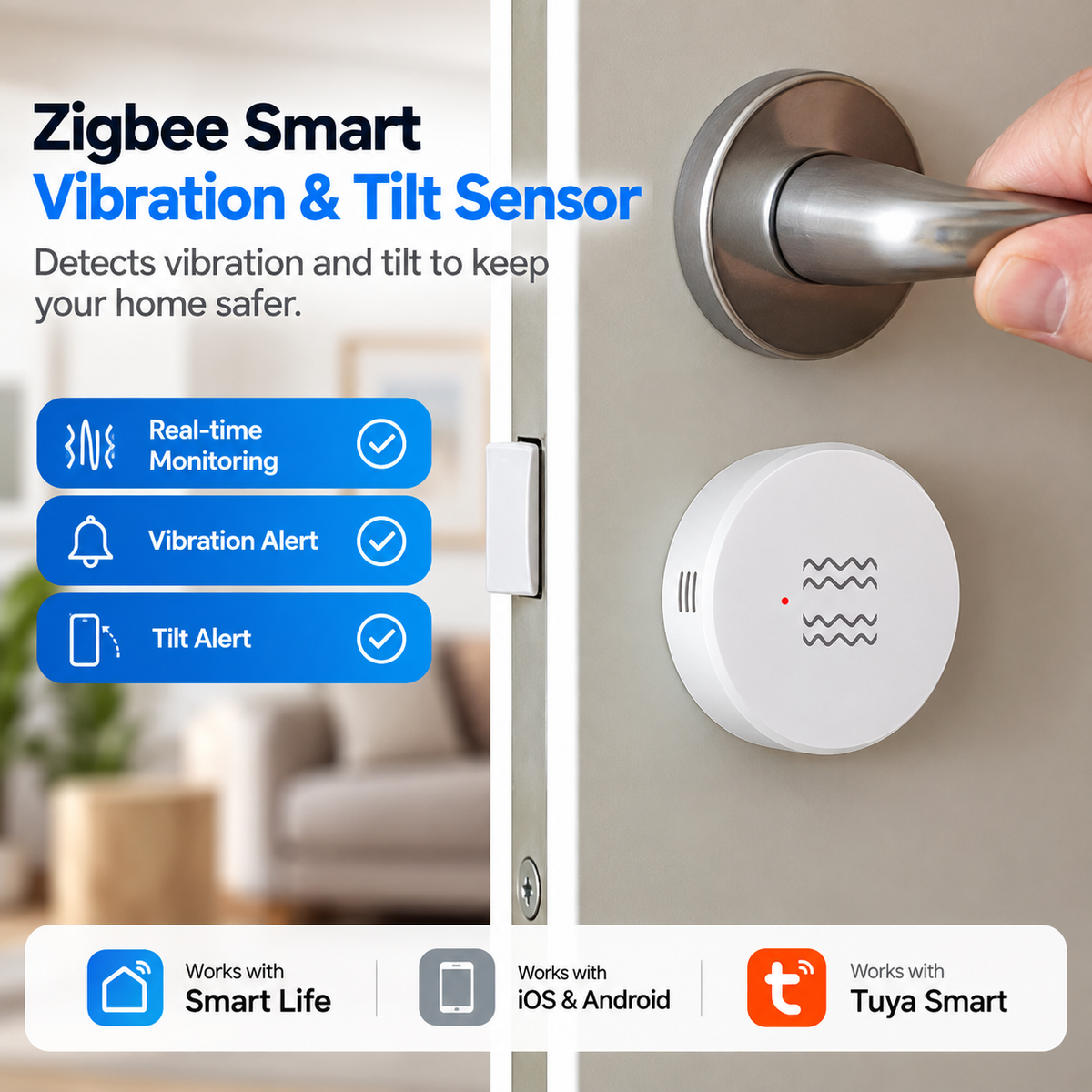 Zigbee Smart Vibration & Tilt Sensor Alarm