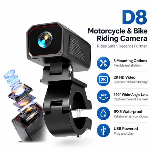 2K Motorcycle & Bike Riding Camera Recorder