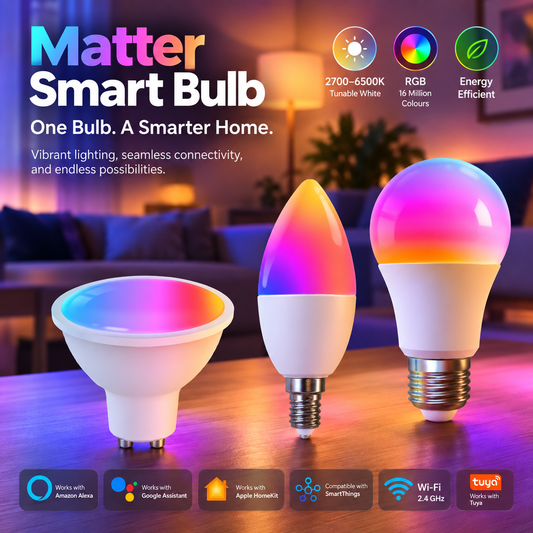 Matter WiFi Smart RGB LED Bulb with App Control