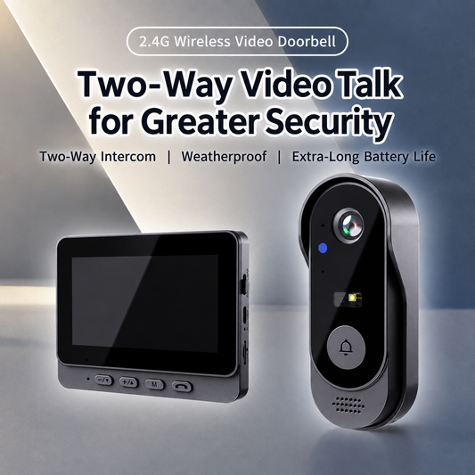 Wireless Video Doorbell with Indoor Screen & Night Vision