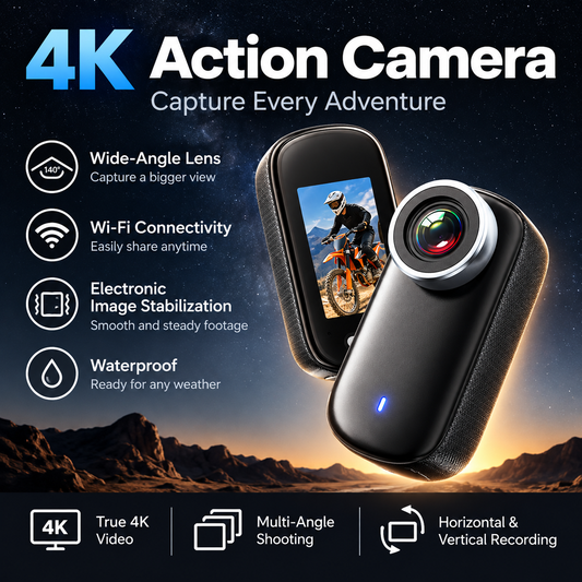 4K Mini POV Action Camera for Cycling & Vlogging