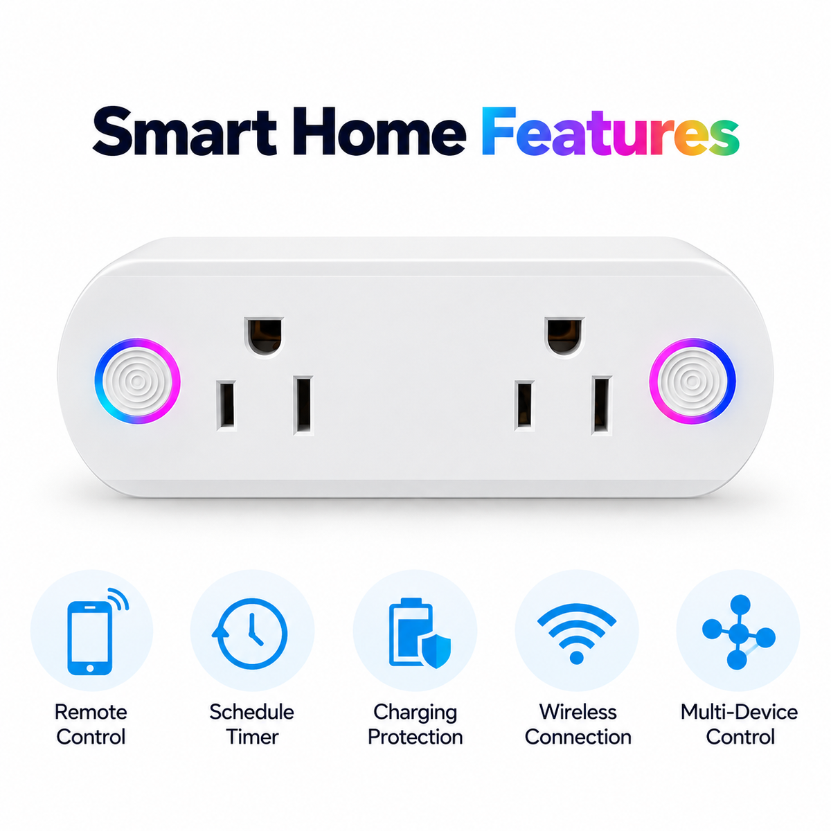 WiFi Smart Dual Outlet Plug with App Control