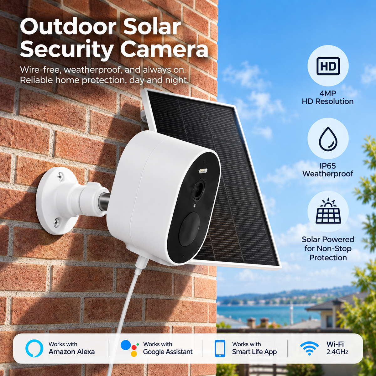 4MP Solar WiFi Outdoor Security Camera
