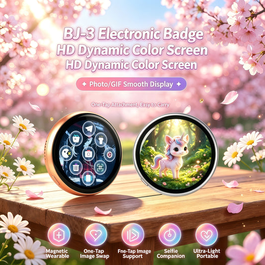 Round Digital E-Badge – Rechargeable Photo Display