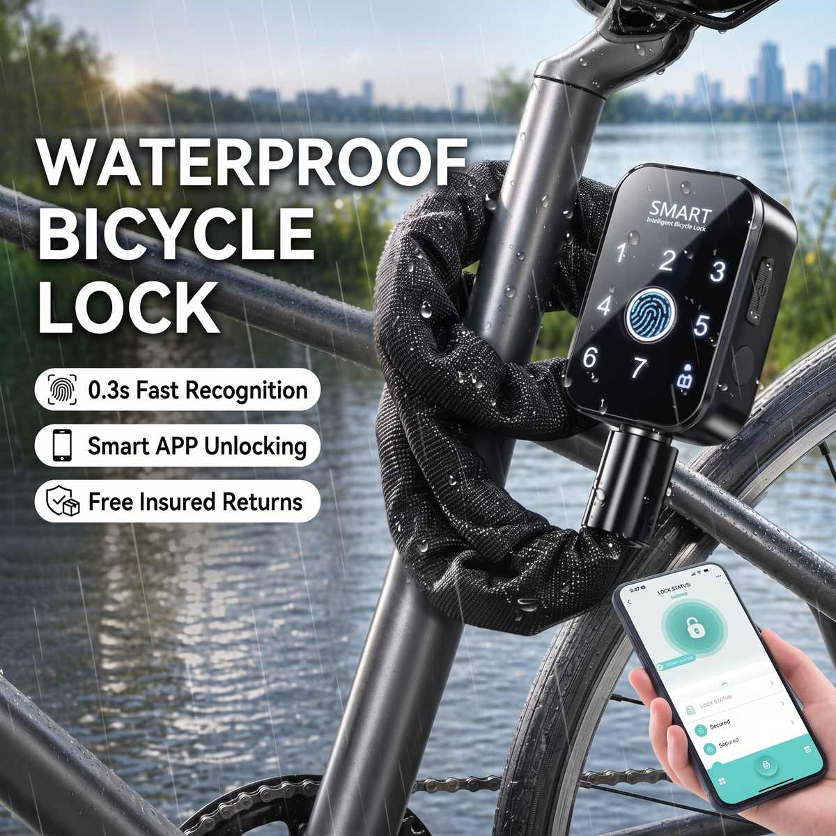 Smart Fingerprint Keyless Bike Lock with Passcode