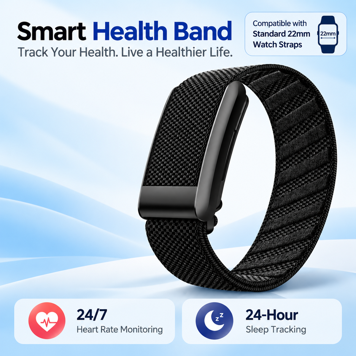 Screen-Free Fitness Band with Heart & SpO2 Tracking