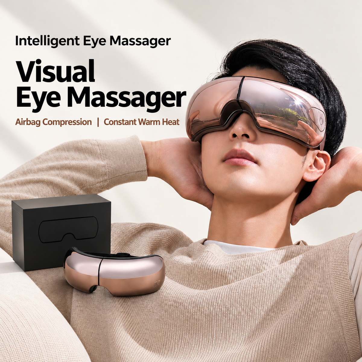 Heated Eye Massager with Air Compression & Bluetooth