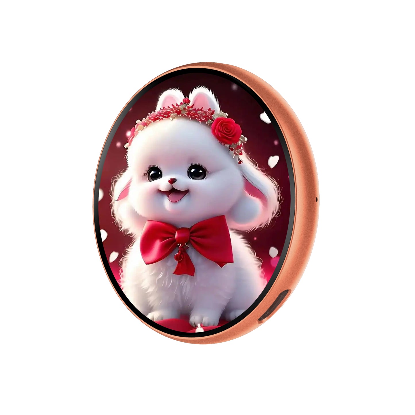 Portable Digital E‑Badge Customizable Picture Display Rechargeable Round E‑Badge for Collection & Gift