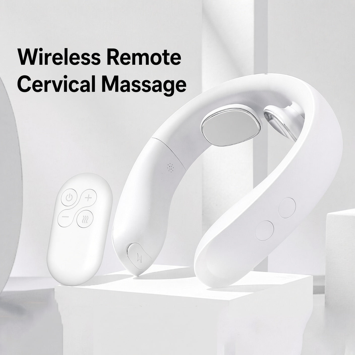 Smart Neck Massager with Heat & EMS Pulse – Compact