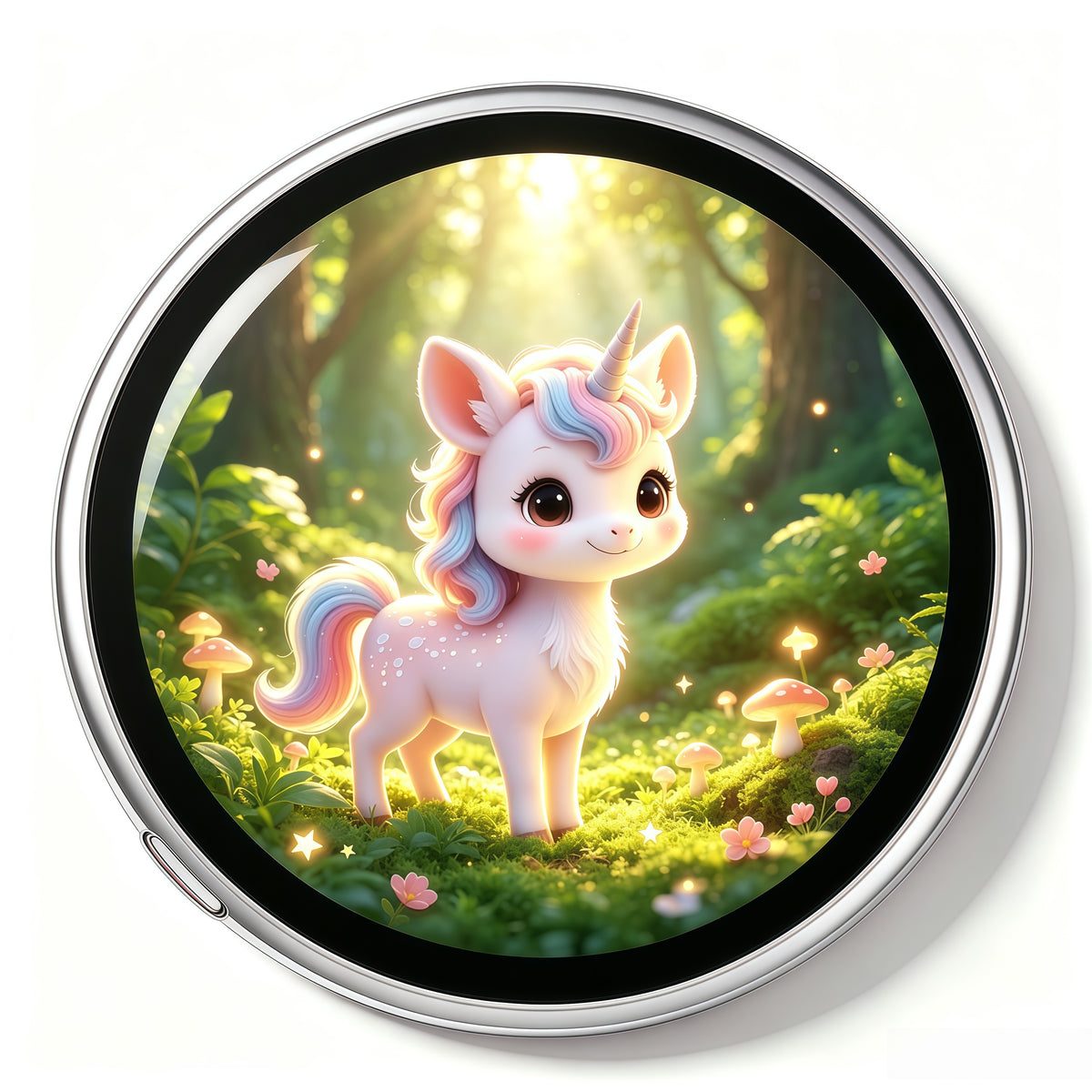 Round Digital E-Badge – Rechargeable Photo Display