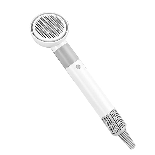 All-in-one pet dryer and grooming brush