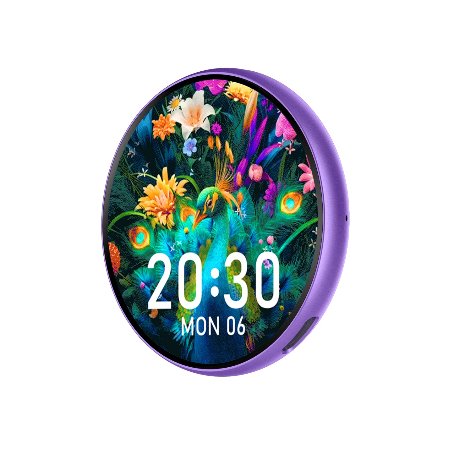 Portable Digital E‑Badge Customizable Picture Display Rechargeable Round E‑Badge for Collection & Gift