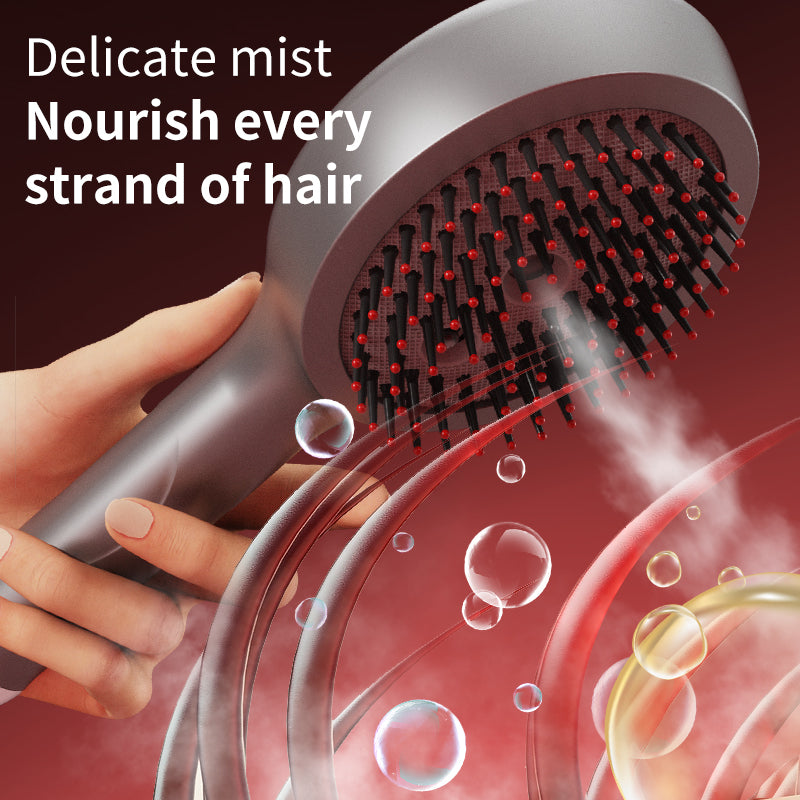 Electric Scalp Massager with Red Light & Serum Spray