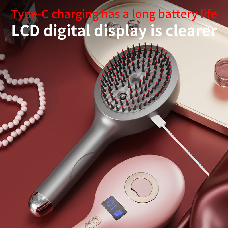 Electric Scalp Massager with Red Light & Serum Spray