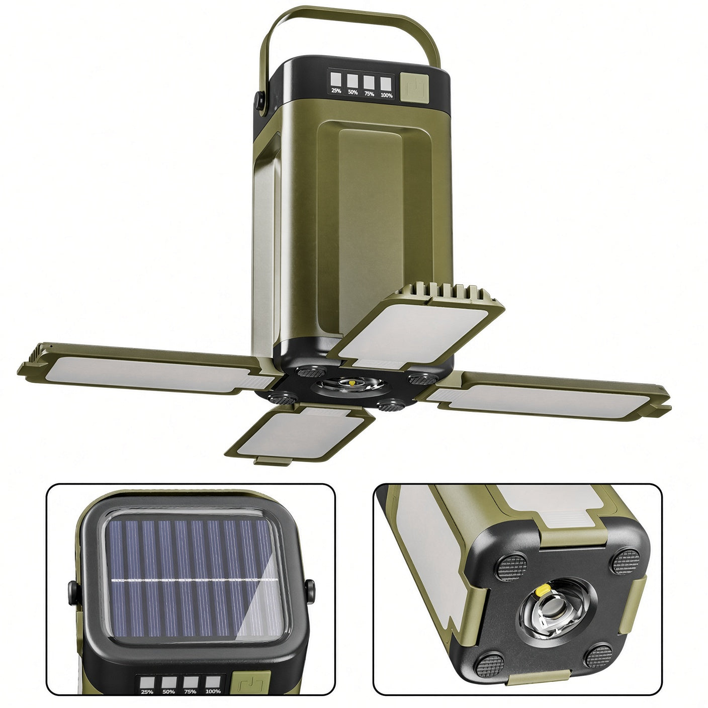 Solar Camping Lantern – Foldable LED Tent Light & Hook