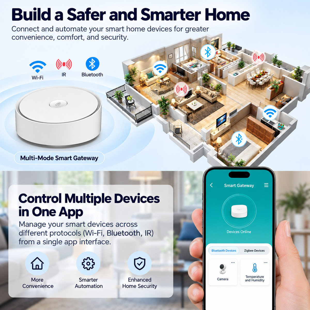 Zigbee Bluetooth Multi-Mode Smart Home Gateway