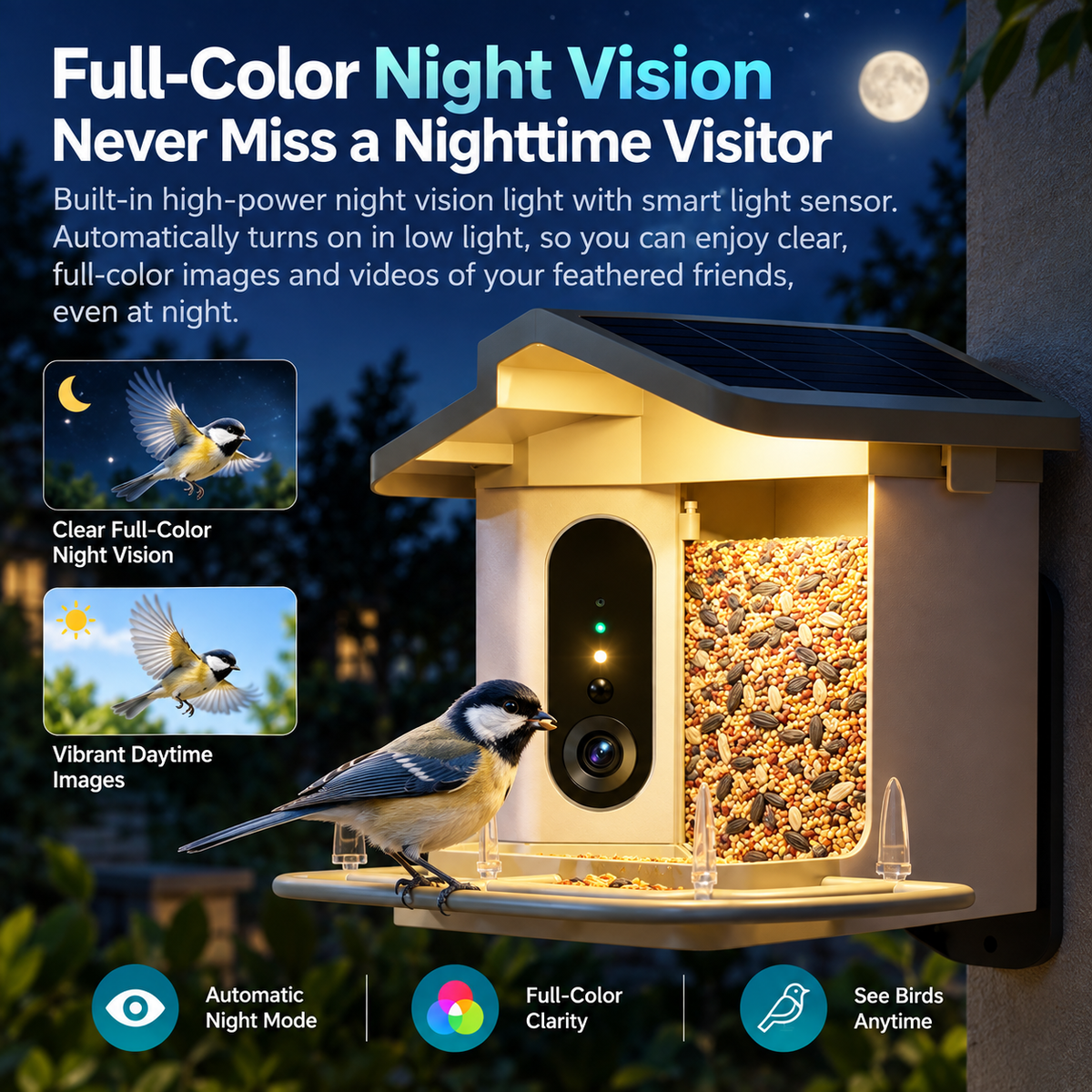 AI Smart Bird Feeder with 4K Camera & App