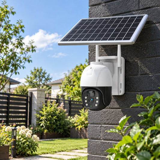 Solar-powered night-vision camera