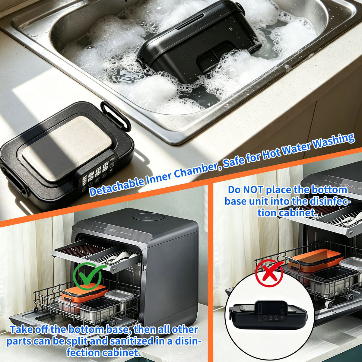 Cordless Heated Lunch Box with Rechargeable Battery