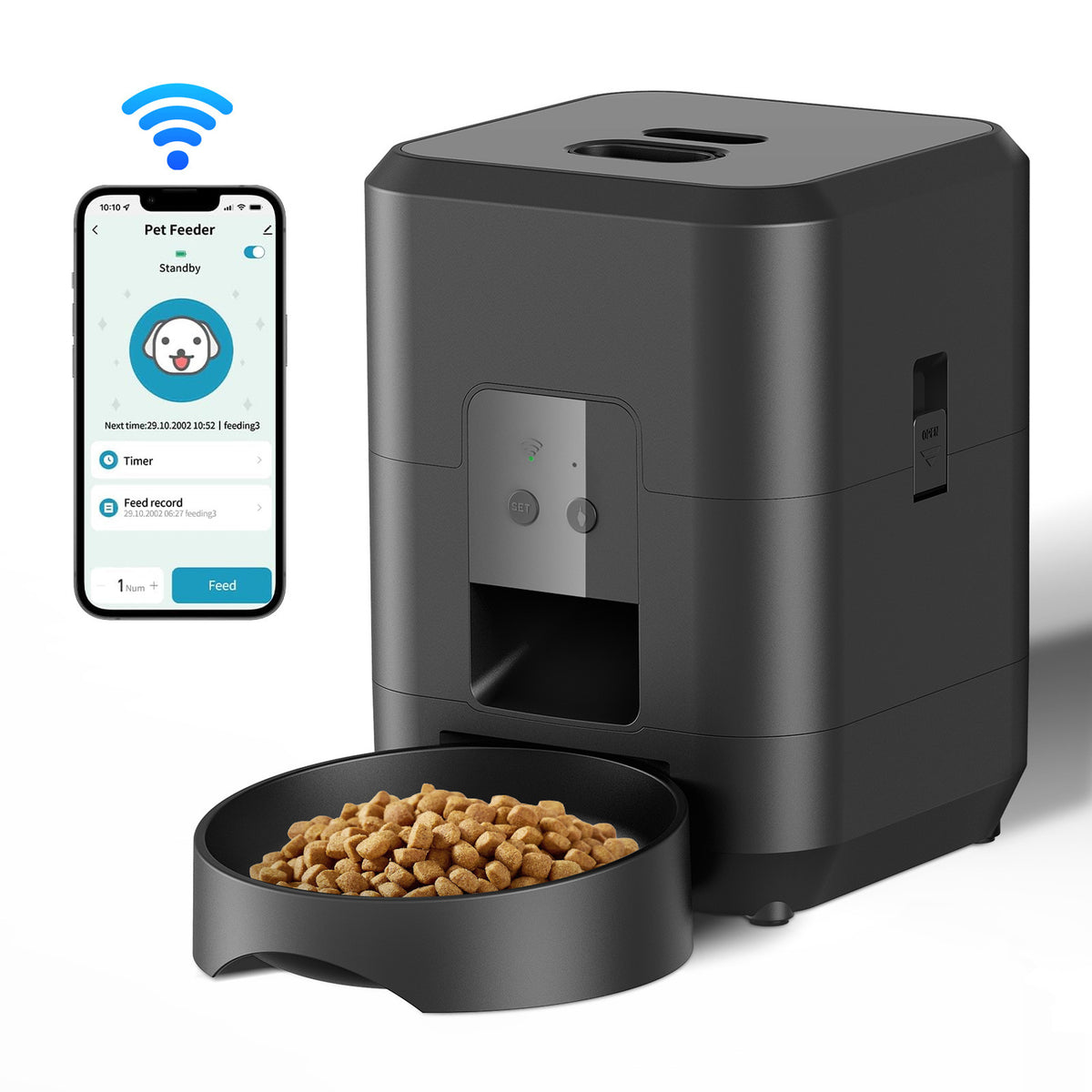 Smart Wi-Fi Pet Feeder with Scheduled and Portion-Controlled Feeding